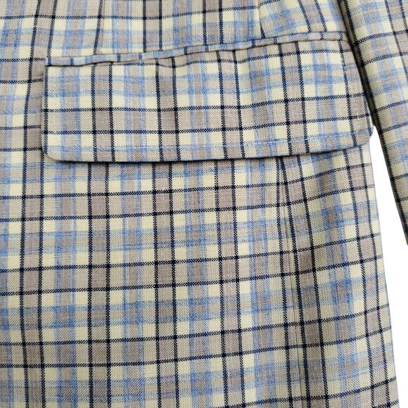 VTG Burton's Yellow Plaid Polyester 2 Button Blazer Jacket Sport Coat 40x30 38R? - Picture 9 of 15